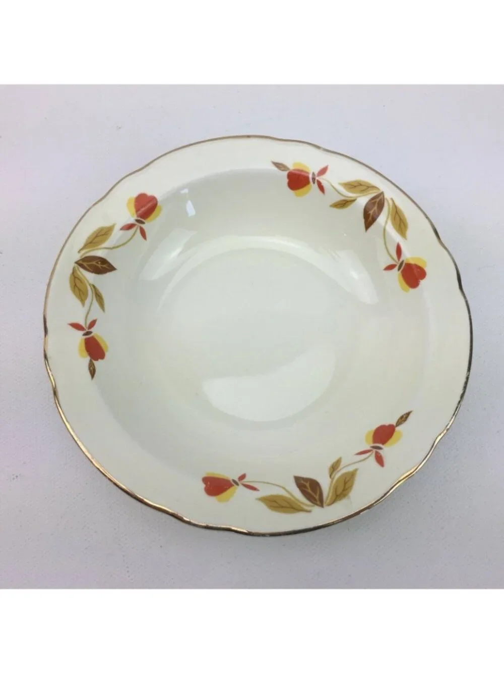 Autumnware Vintage Hall China Autumn Leaf Mary Dunbar Dessert Bowl Set Dish 5.5